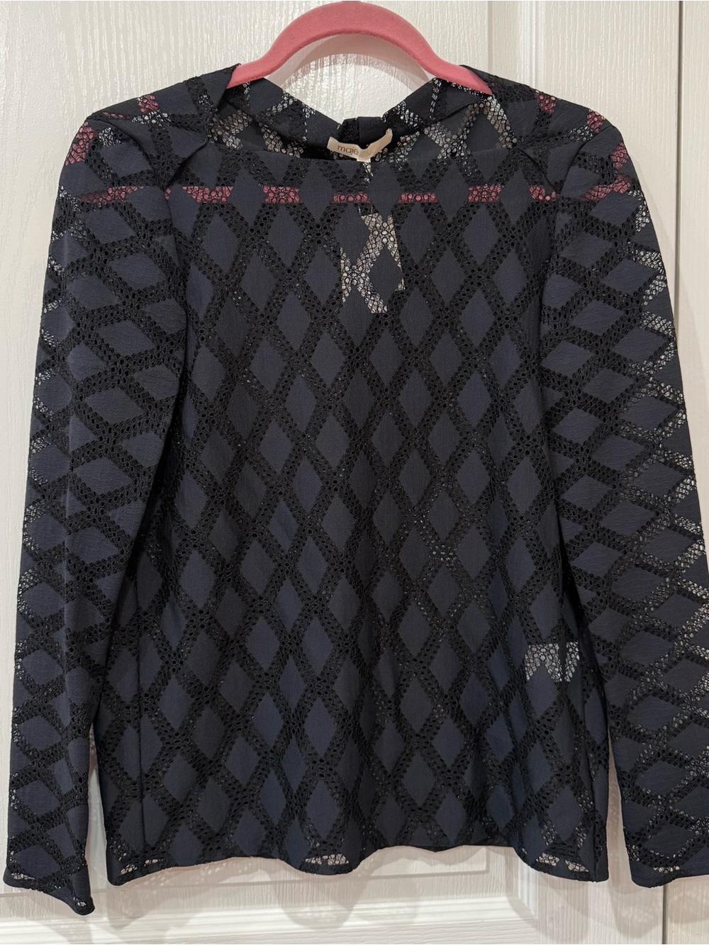 Maje Lace Long Sleeve Top